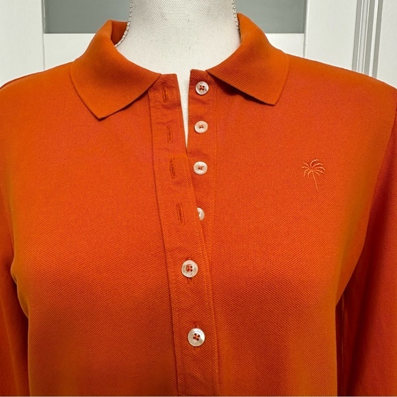Lilly Pulitzer Long Sleeve Polo Orange Size Large Academia - Picture 3 of 9